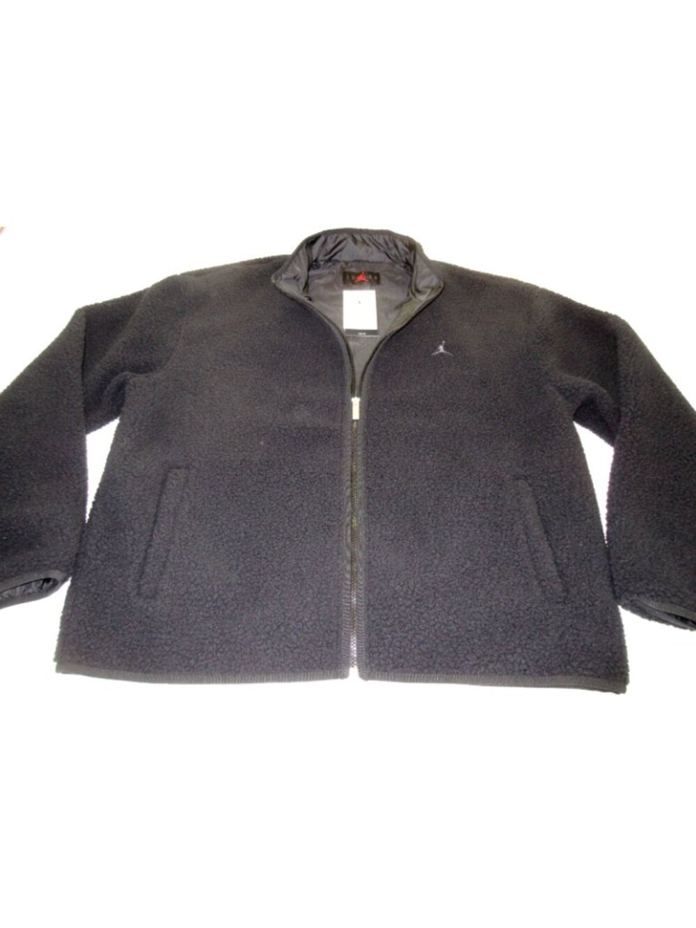 Jordan Men's Flight High Pile Fleece Full Zipper Jacket Black Size Large NWT - Picture 2 of 8